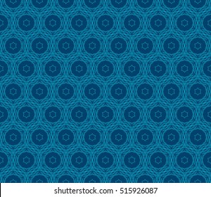 seamless pattern. floral geometric lace texture for design invitation, wallpaper, fabric. Blue color. Decorative background, tribal ethnic ornament