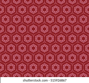 seamless pattern. floral geometric lace texture for design invitation, wallpaper, fabric. red color. Decorative background, tribal ethnic ornament