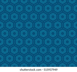 seamless pattern. floral geometric lace texture for design invitation, wallpaper, fabric. Blue color. Decorative background, tribal ethnic ornament