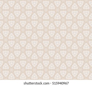 seamless pattern. floral geometric lace texture for design invitation, wallpaper, fabric. beige color. Decorative background, tribal ethnic ornament