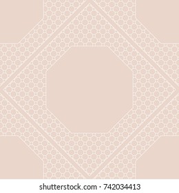 Seamless Pattern, Floral Geometric Lace Texture. For Fashion Background, Wedding, Greeting Cards or Birthday Invitations. Seamless Vector Illustration. Ethnic ornament
