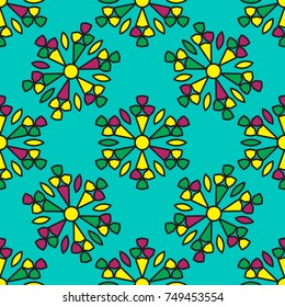 Seamless pattern with floral geometric ornament.