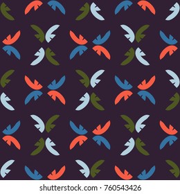 Seamless pattern with floral geometric ornament. Abstract vector artwork.