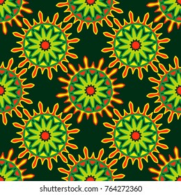 Seamless pattern with floral geometric ornament.