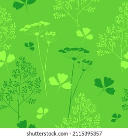 patrón fluido floral con plantas verdes.vector