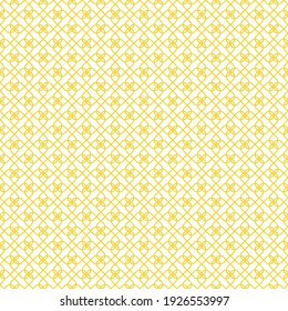 Seamless pattern of floral grid. Geometric orange background.
