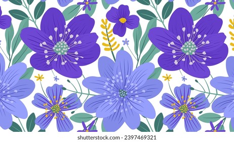 Seamless pattern with floral pattern. Hand drawn