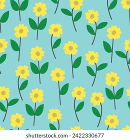 Seamless pattern floral hand drawn simple pretty decorative flowers feminine background wallpaper