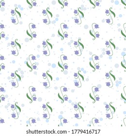 Seamless pattern with floral and herbal elements. Decorative texture for wallpaper, textile, stationery, scrapbook, web, wrapping paper. Herbal background.