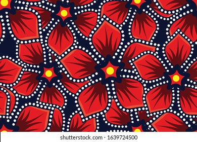 Seamless pattern with floral Illustration, batik motif vector