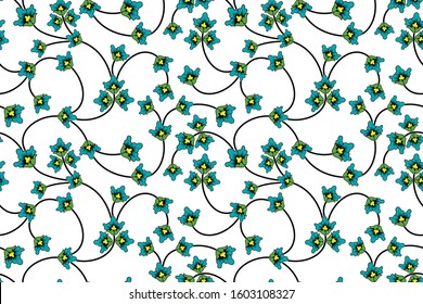 Seamless pattern with floral Illustration, Indonesian batik vector, with Classical motif