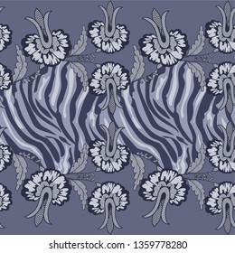 seamless pattern with floral lace.
