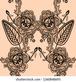 seamless pattern with floral lace.