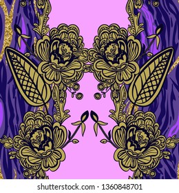 seamless pattern with floral lace.