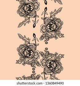 seamless pattern with floral lace.