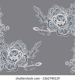 seamless pattern with floral lace.