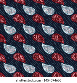 Seamless pattern floral leaf paisley motif persian style. Arabesque boteh foulard textile. Classic damask home decor. Traditional ogee motif. Boho indian ethnic stripes all over print. Vector swatch
