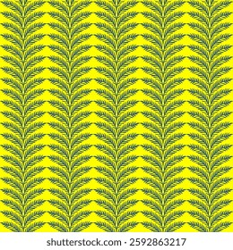 Seamless pattern, floral and leaf pattern, yellow and green tones, bright colors, used for tile patterns, wallpaper, backgrounds, fabric printing.