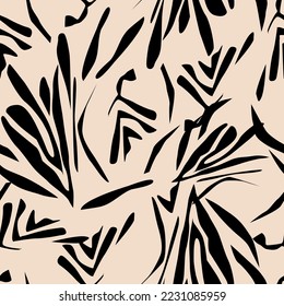 seamless pattern floral with leafs animal print with colors