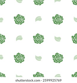 seamless pattern floral and leafy green color