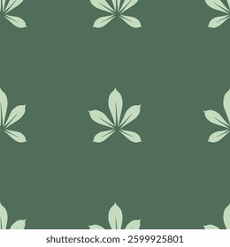 seamless pattern floral and leafy green color