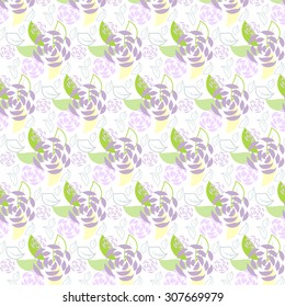 seamless pattern with the floral and leaves. seamless pattern can be used for in the textile, background wallpaper and wrapping paper. swatches included
