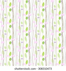 seamless pattern with the floral and leaves. seamless pattern can be used for in the textile, background wallpaper and wrapping paper. swatches included