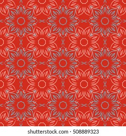 Seamless pattern with floral mandalas in beautiful colors. Vector background. Perfect for prints, wallpaper, wrapping paper etc.