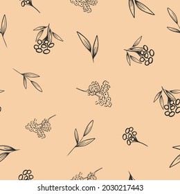 Seamless pattern in floral modern style on a light background. vector illustration