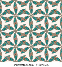Seamless pattern with floral motif. Seamless floral pattern with blue and pink flowers, watercolor. Vector flower illustration.