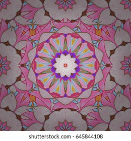 Seamless pattern with floral motif. Seamless floral pattern with blue flowers, watercolor. Vector flower illustration.