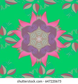 Seamless pattern with floral motif. Seamless floral pattern with blue leaves, watercolor. Vector leaf illustration.