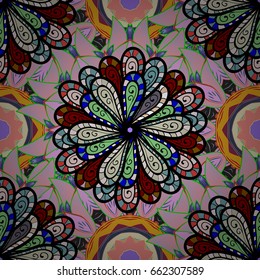 Seamless pattern with floral motif. Seamless floral pattern with blue flowers, watercolor. Vector flower illustration.