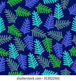 Seamless   pattern of floral motif, branches, doodles. Hand drawn.