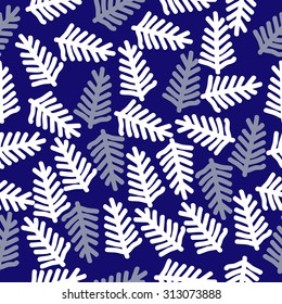 Seamless   pattern of floral motif, branches, doodles. Hand drawn.