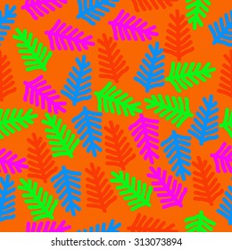 Seamless   pattern of floral motif, branches, doodles. Hand drawn.