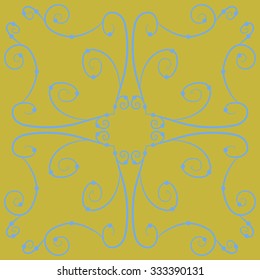 Seamless    pattern  of  floral motif, branches, twigs, spirals. Hand drawn.