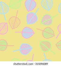 Seamless  pattern of  floral motif,  doodles,   leaves,spots, branches, hole . Hand drawn.