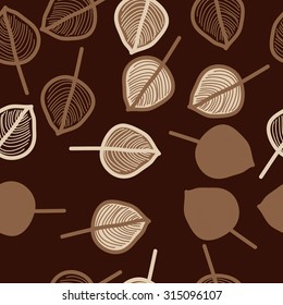 Seamless  pattern of  floral motif,  doodles,   leaves,spots, branches, hole . Hand drawn.