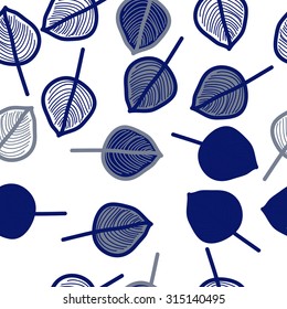 Seamless  pattern of  floral motif,  doodles,   leaves,spots, branches, hole . Hand drawn, autumn theme.