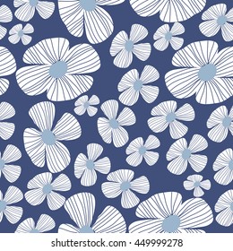 Seamless pattern of floral motif, doodles, flowers, leaves, stripes, spot, hole,  object . Hand drawn.