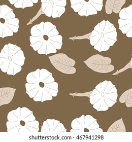Seamless    pattern of floral motif,  doodles,  object,flowers, leaves, ellipses, hole  . Hand drawn.