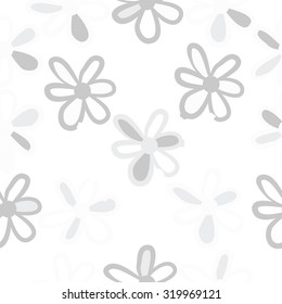 Seamless   pattern of floral motif, ellipses, stripes,flowers, doodles. Hand drawn.