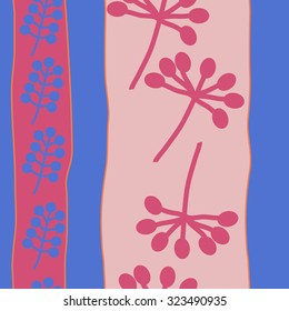 Seamless   pattern  with floral  motif , ellipses, branches, spots. Hand drawn.