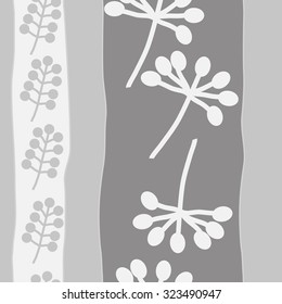 Seamless   pattern  with floral  motif , ellipses, branches, spots. Hand drawn.