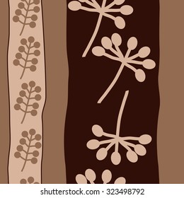 Seamless   pattern  with floral  motif , ellipses, branches, spots. Hand drawn.