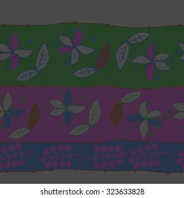 Seamless   pattern  with floral  motif , ellipses, branches, spots, flowers. Hand drawn.