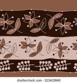 Seamless   pattern  with floral  motif , ellipses, branches, spots, flowers. Hand drawn.