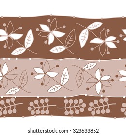 Seamless   pattern  with floral  motif , ellipses, branches, spots, flowers. Hand drawn.