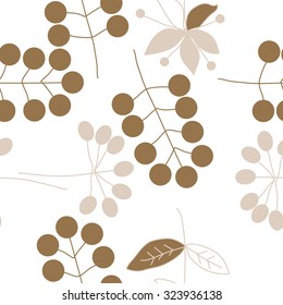 Seamless   pattern  with floral  motif , ellipses, branches, flowers, leaves. Hand drawn.